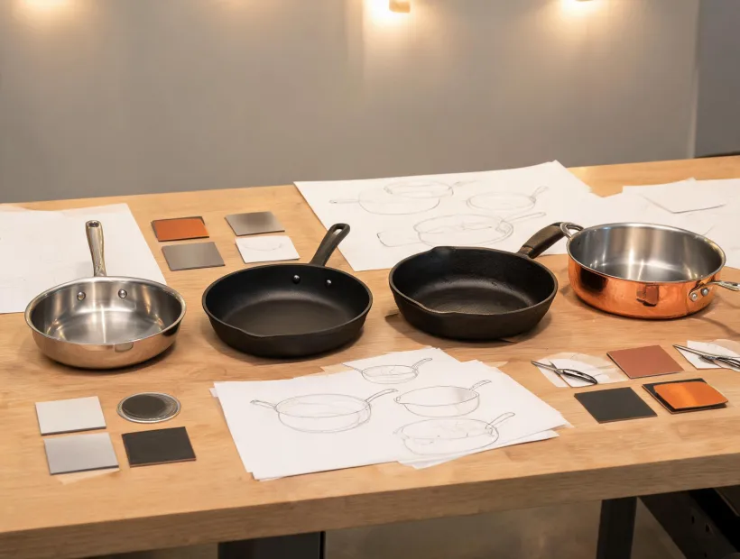 All-Clad material studio with cookware finishes